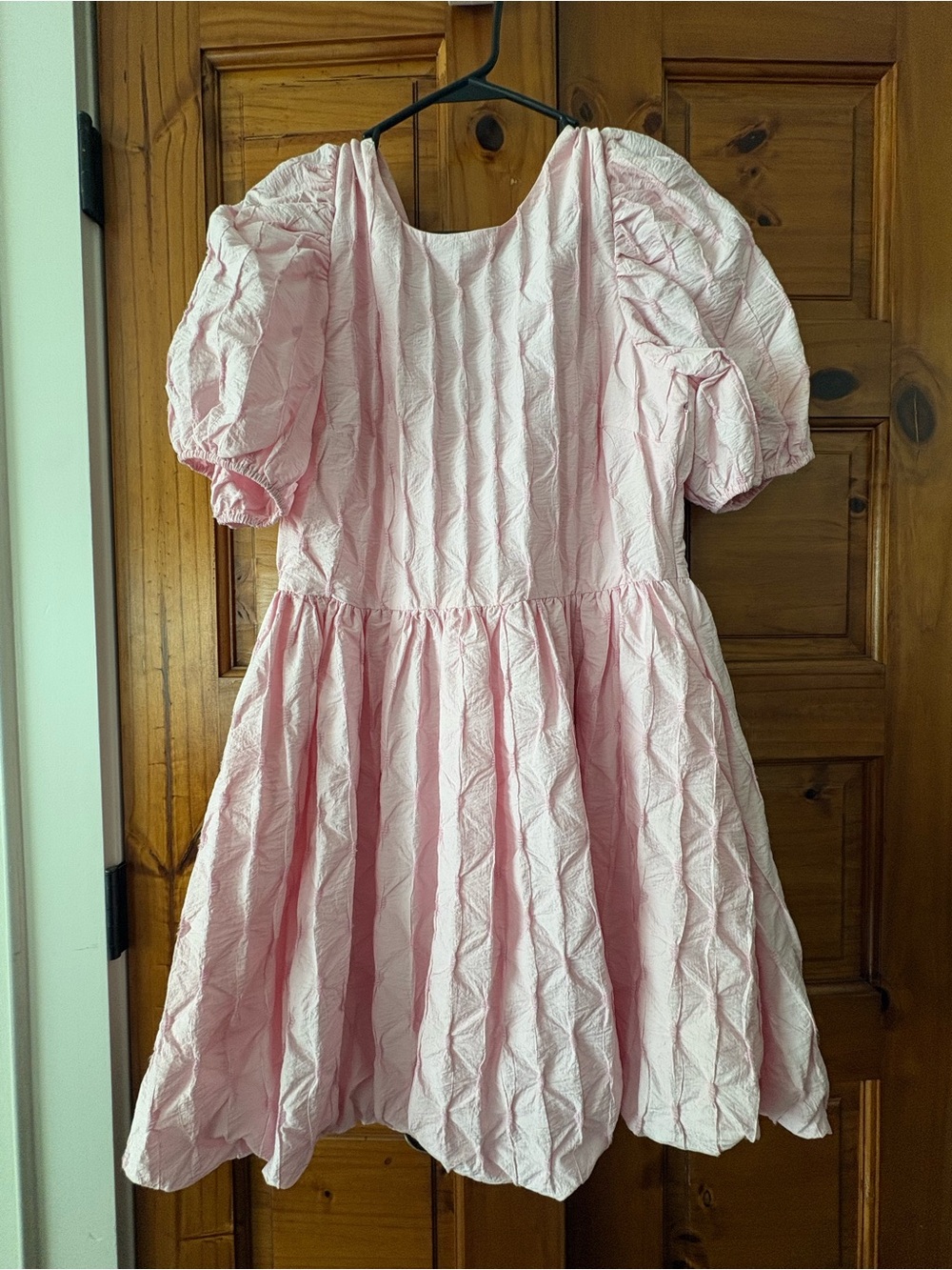 Pink Puff Sleeve Dress - Classic Party Style